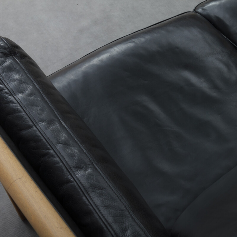 Black leather sofa by Mogens Hansen - 1980s