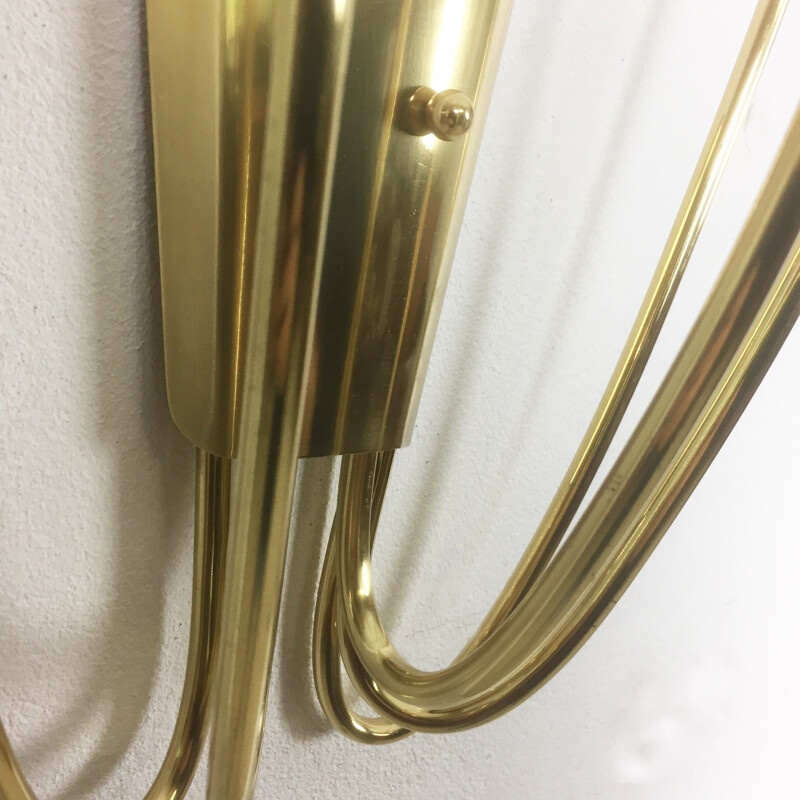 Modernist brass italian wall light - 1960s