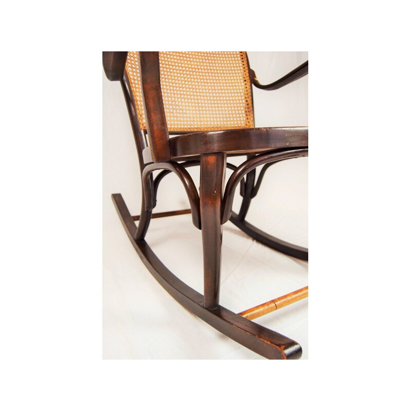 Vintage oak bentwood rocking chair by Josef Frank for Thonet A 752, 1930