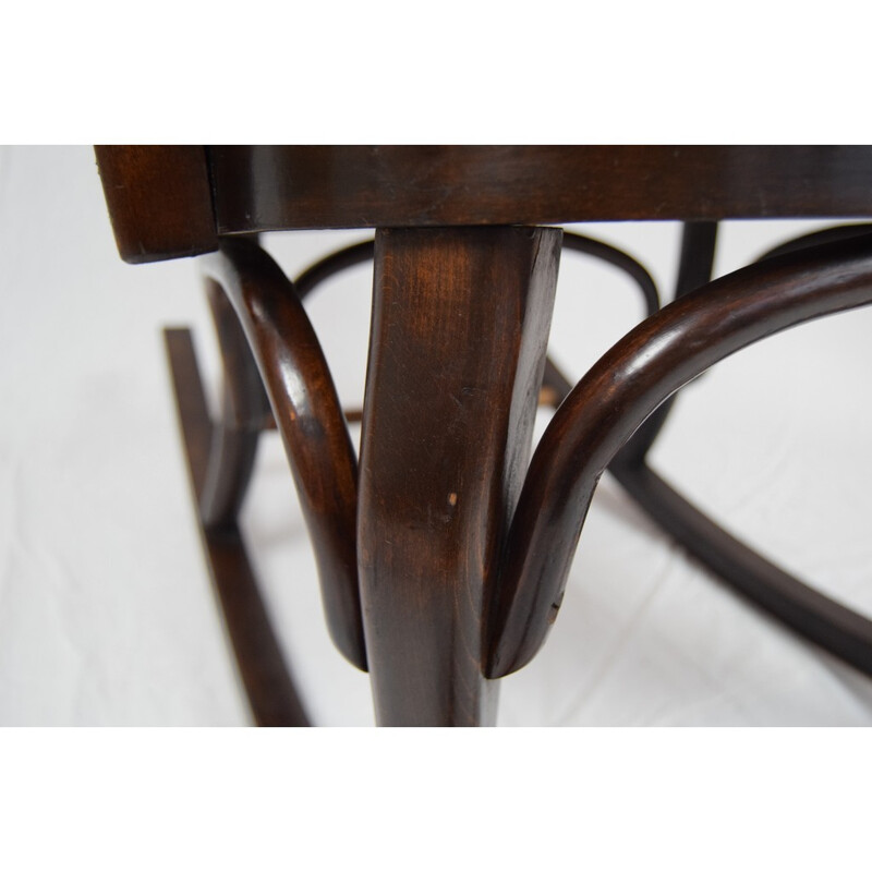 Vintage oak bentwood rocking chair by Josef Frank for Thonet A 752, 1930