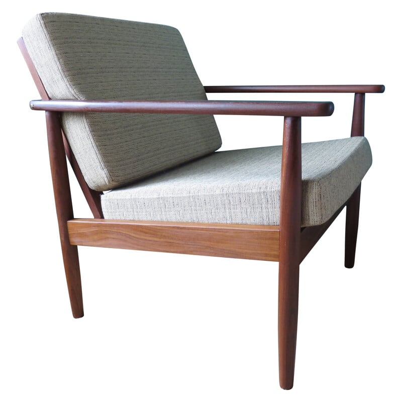 Danish ochre armchair in teak - 1960s