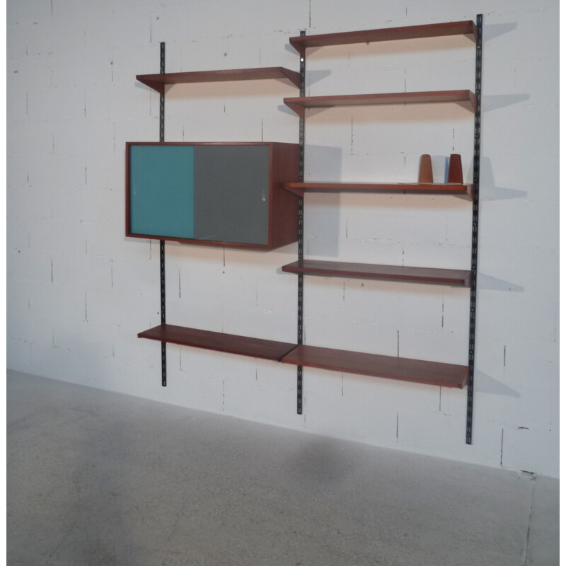 Modular bookcase in teak, Kaï KRISTIANSEN - 1960s