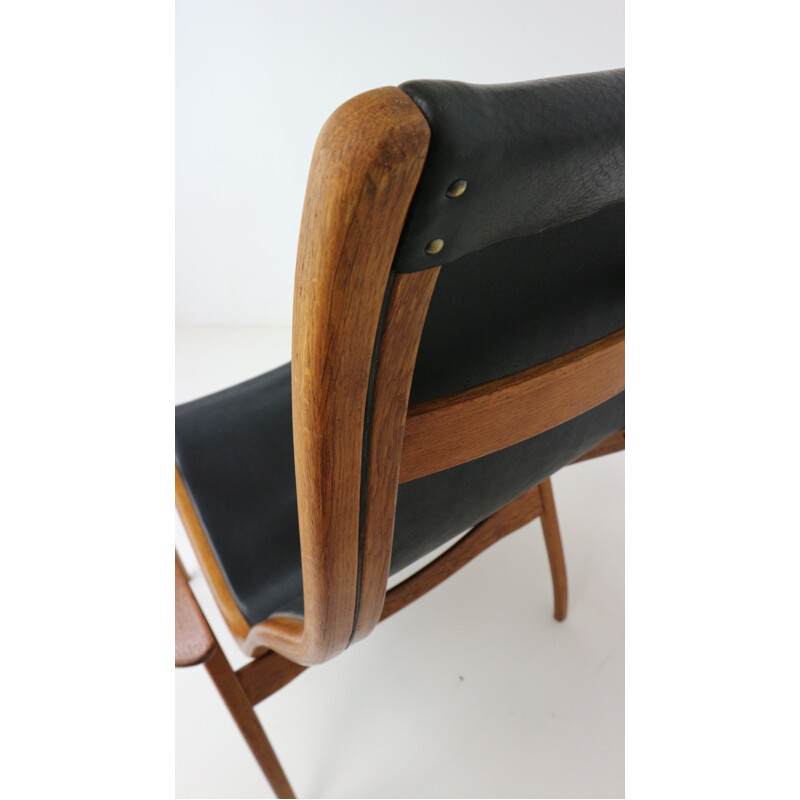 "Lamino" Easychair in Teak and Leather, Ingve Ekstrom - 1956