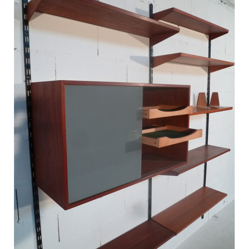 Modular bookcase in teak, Kaï KRISTIANSEN - 1960s