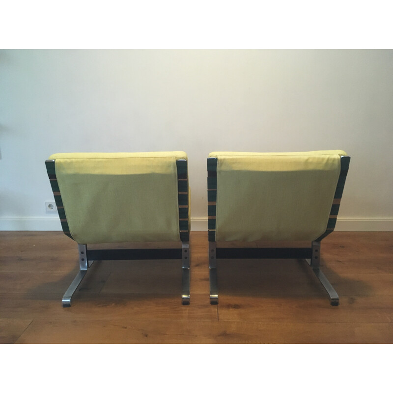 Pair of Lounge Chairs by Etienne Fermigier for Meuble et Fonction - 1960s
