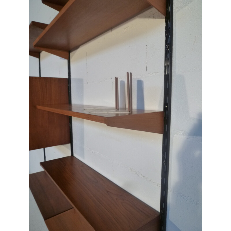 Modular bookcase in teak, Kaï KRISTIANSEN - 1960s