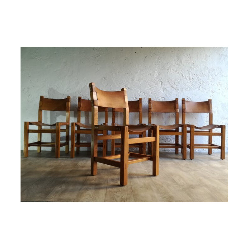 Série de 6 chaises design Pierre Chapo - 1960