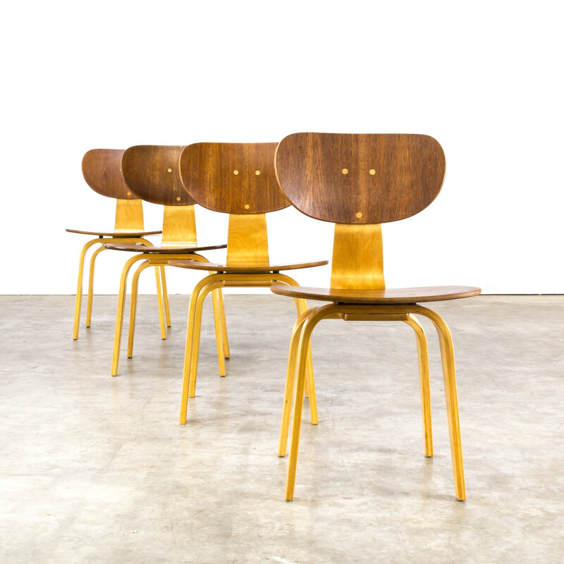 Set of 4 SB02 chairs by Cees Braakman for Pastoe - 1950s