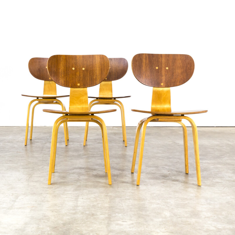 Set of 4 SB02 chairs by Cees Braakman for Pastoe - 1950s