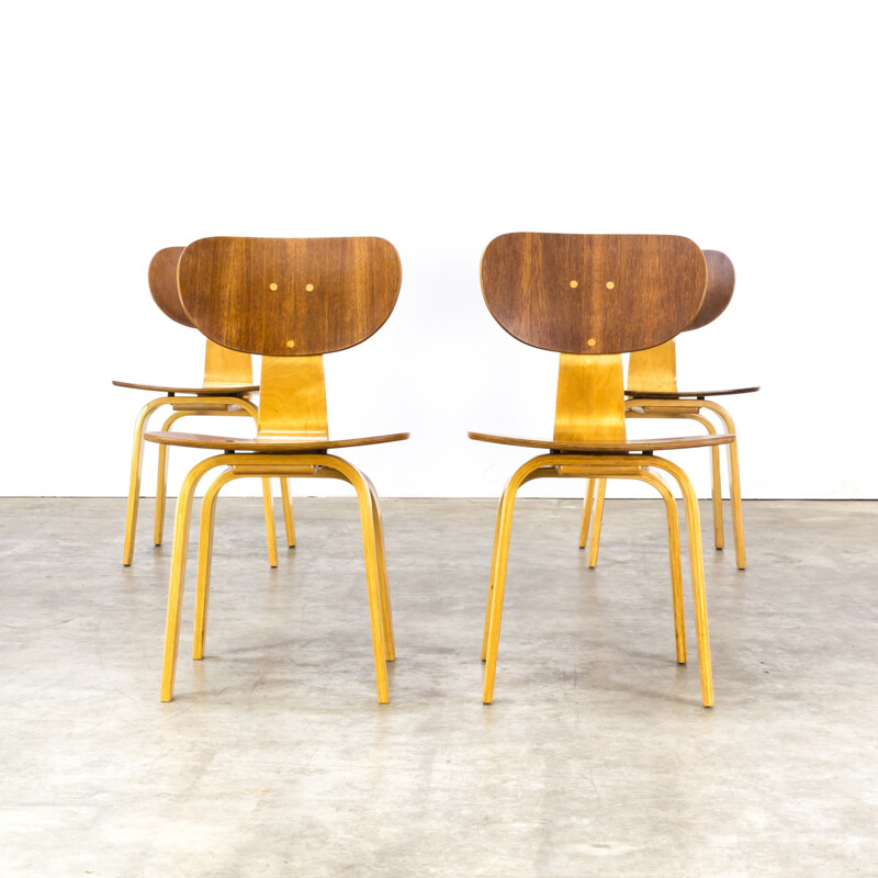 Set of 4 SB02 chairs by Cees Braakman for Pastoe - 1950s