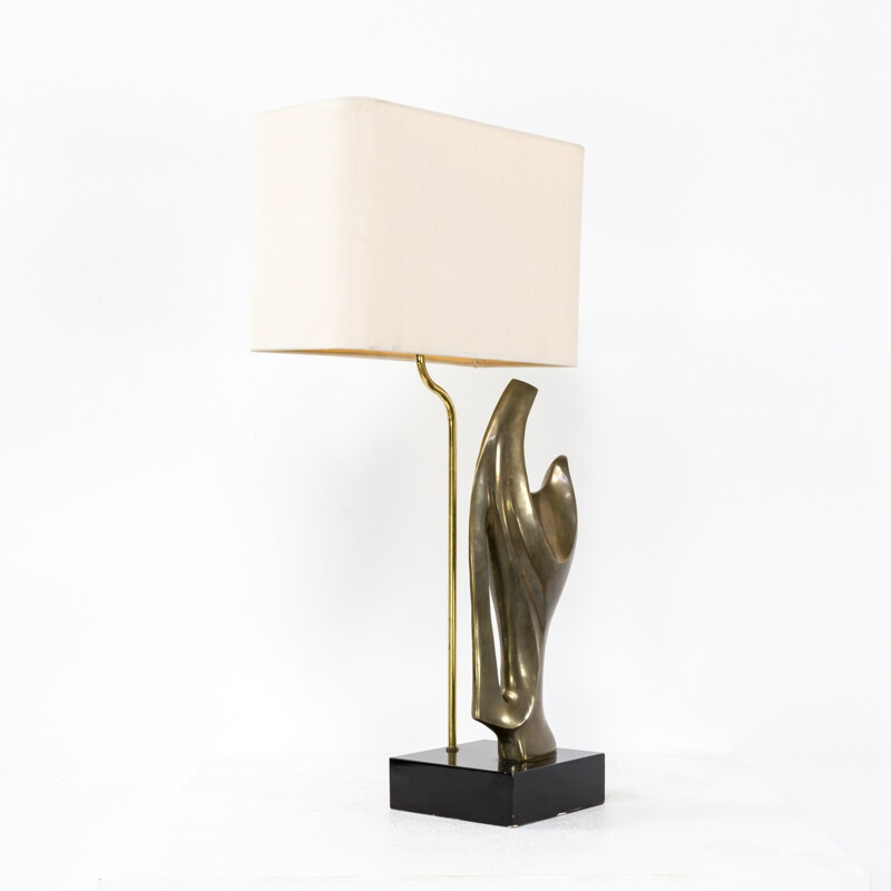 Artistic bronze table lamp - 1970s