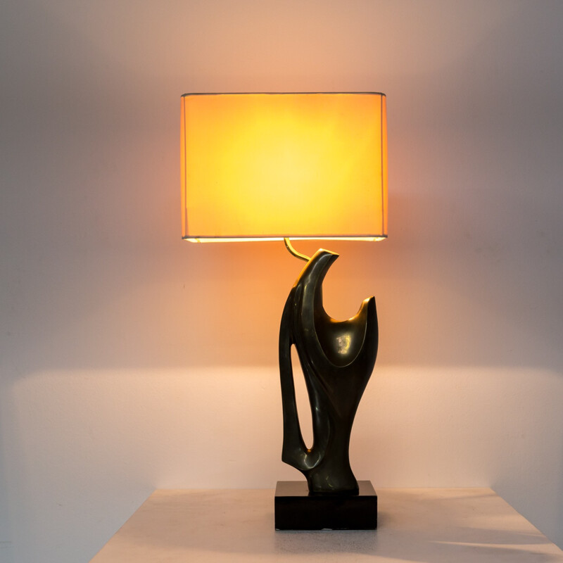 Artistic bronze table lamp - 1970s