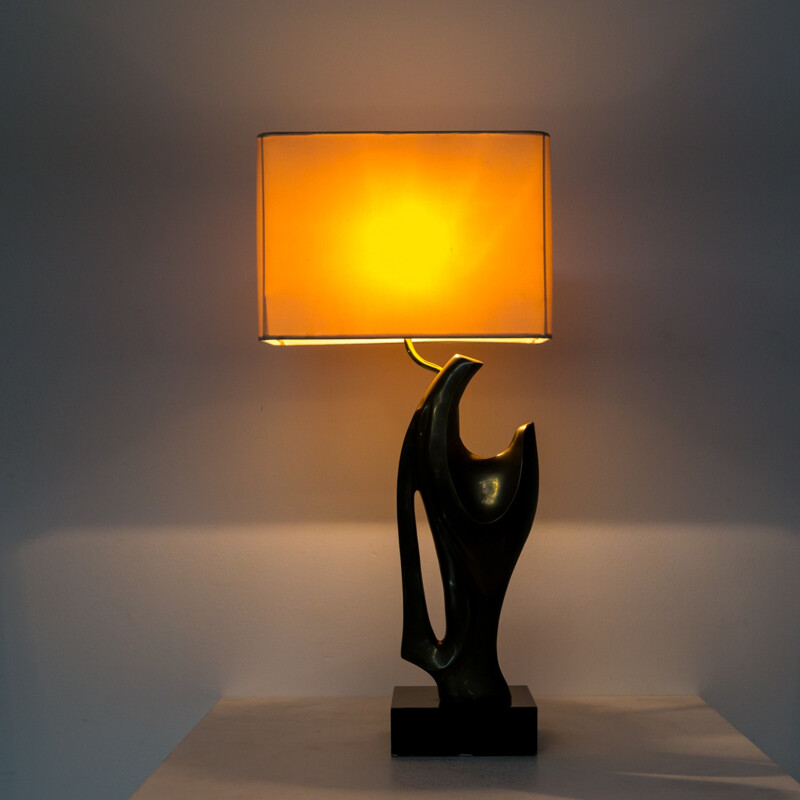 Artistic bronze table lamp - 1970s
