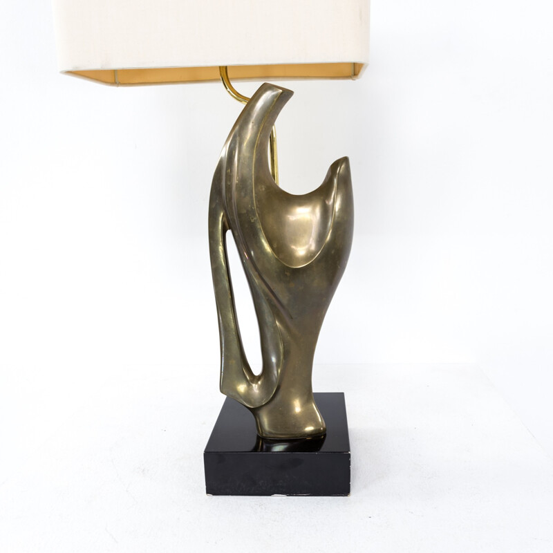 Artistic bronze table lamp - 1970s