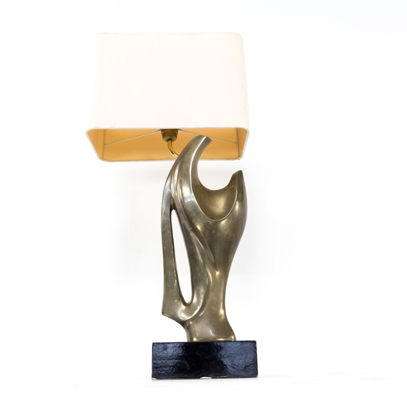 Artistic bronze table lamp - 1970s