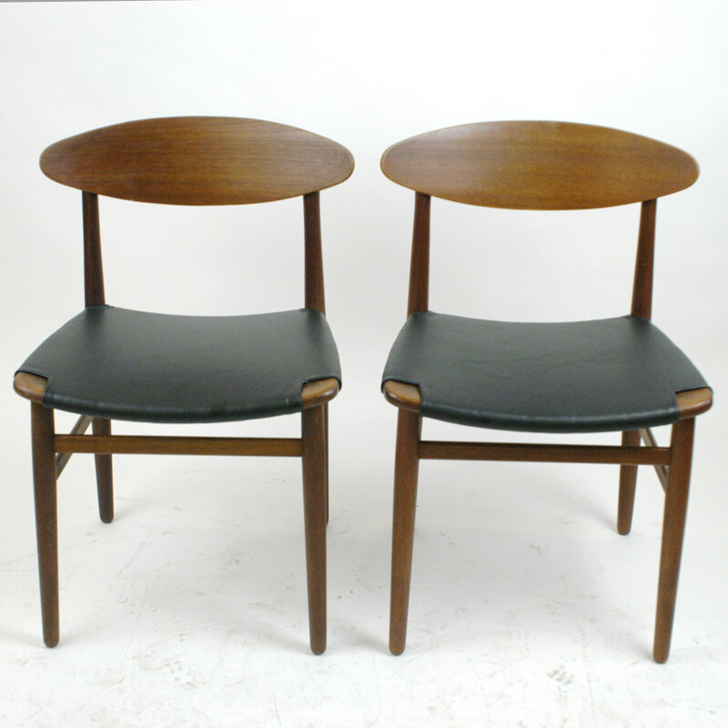 Set of 6 Danish teak dining Chairs by Peter Hvidt - 1950s