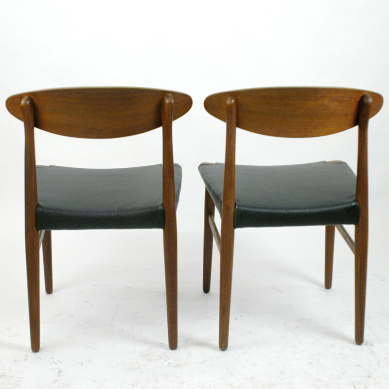 Set of 6 Danish teak dining Chairs by Peter Hvidt - 1950s