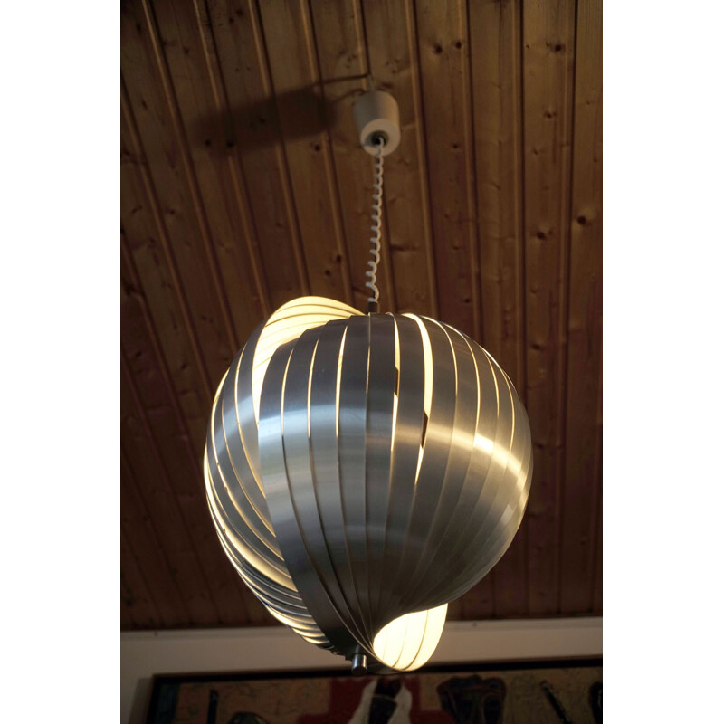 Large helical hanging lamp, Henri MATHIEU - 1970s