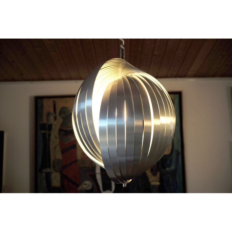 Large helical hanging lamp, Henri MATHIEU - 1970s