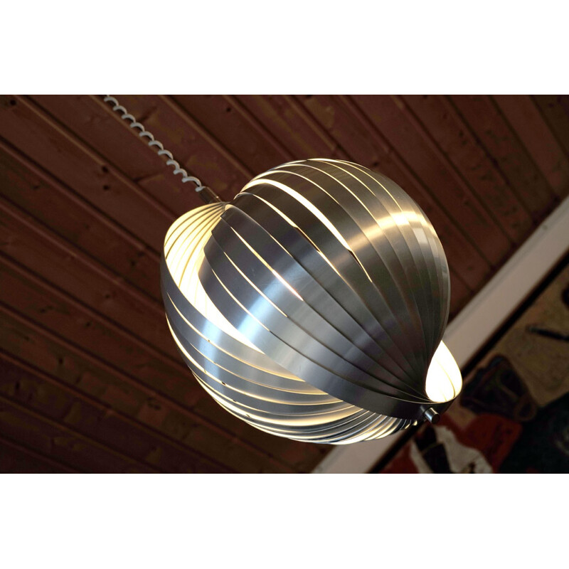 Large helical hanging lamp, Henri MATHIEU - 1970s