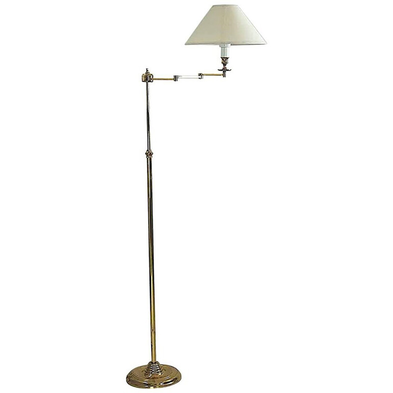 Vintage Brass Adjustable Floor Lamp - 1960s
