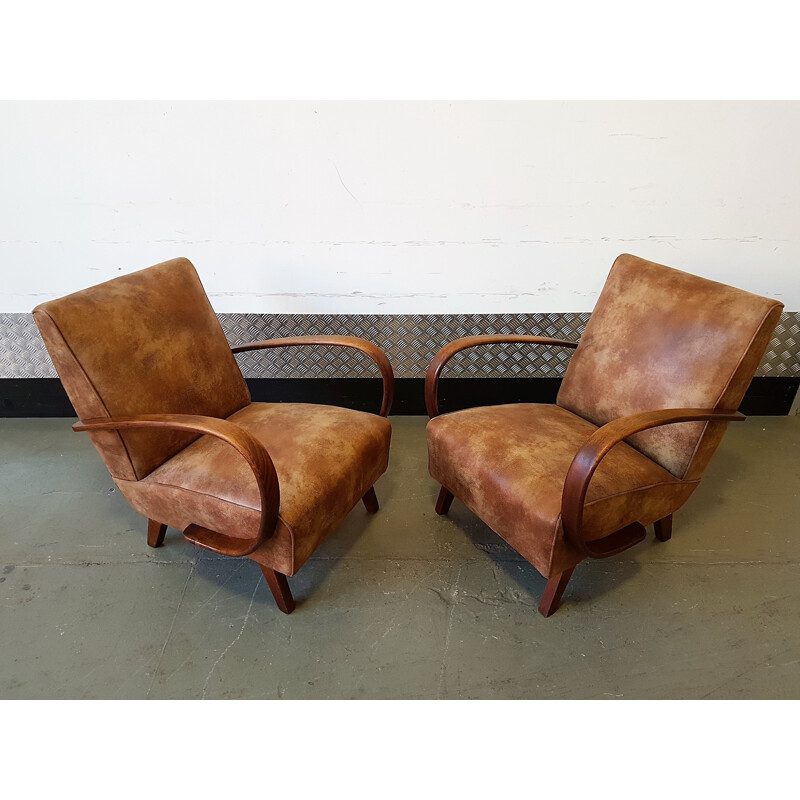 Set of 2 Armchairs by Jindrich Halabala for Thonet - 1930s