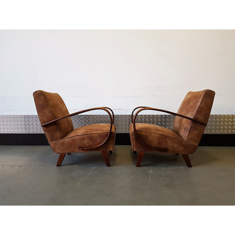 Set of 2 Armchairs by Jindrich Halabala for Thonet - 1930s