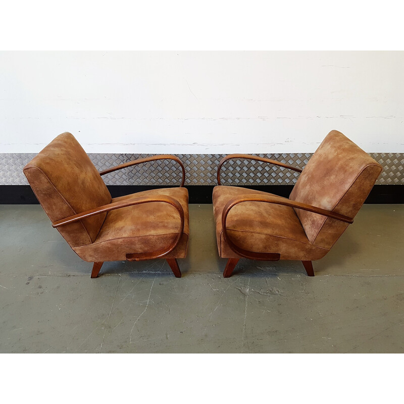 Set of 2 Armchairs by Jindrich Halabala for Thonet - 1930s