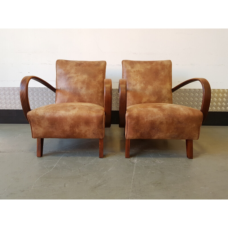 Set of 2 Armchairs by Jindrich Halabala for Thonet - 1930s