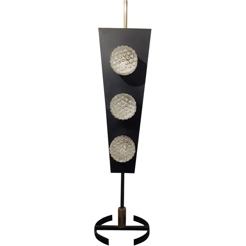 Vintage floor lamp in black metal - 1950s