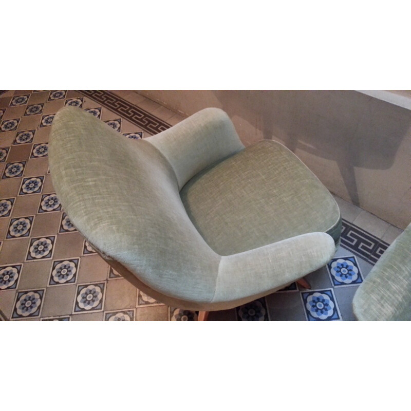 Danish green armchair - 1950s