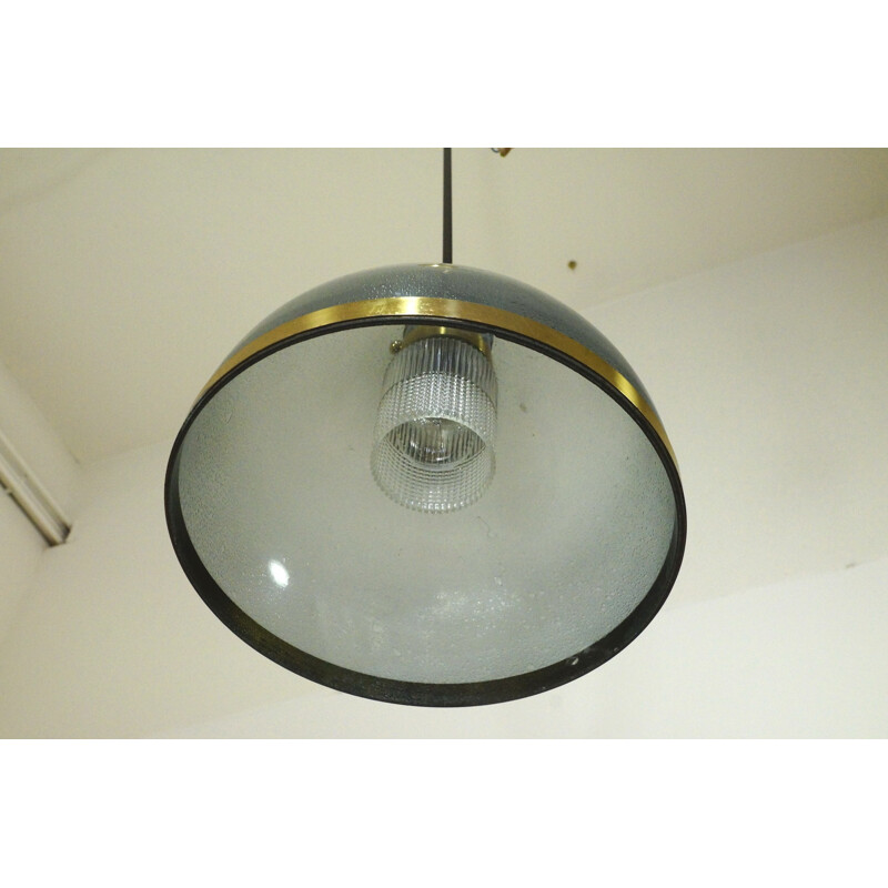 Swedish suspension lamp in smoked glass by Mac Hegerup - 1960s