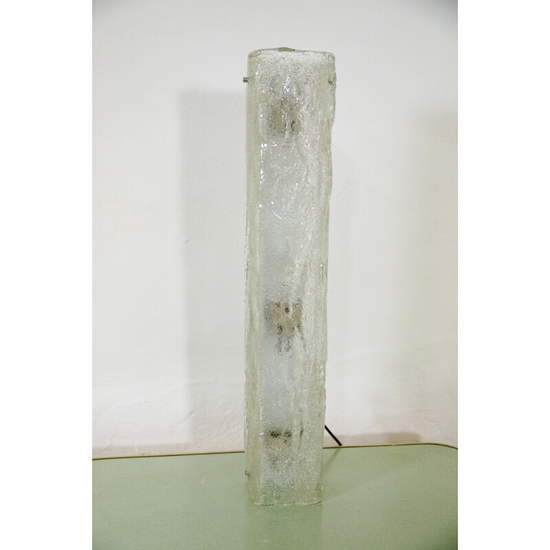 German ice glass lamp for Honsel Leuchten - 1960s