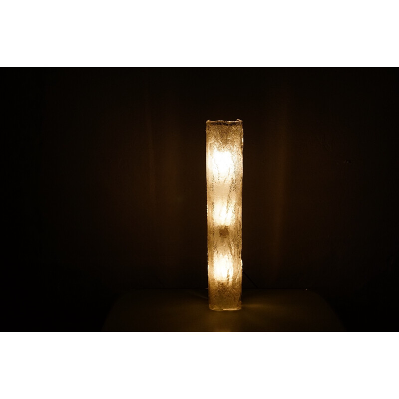German ice glass lamp for Honsel Leuchten - 1960s