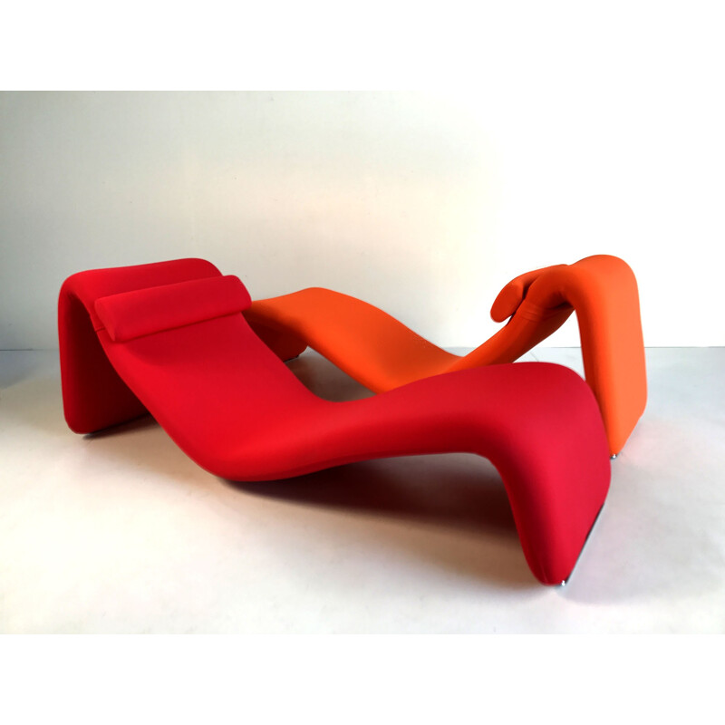 Chaise longue "Djinn" orange par Olivier Mourgue pour Airborne - 1960