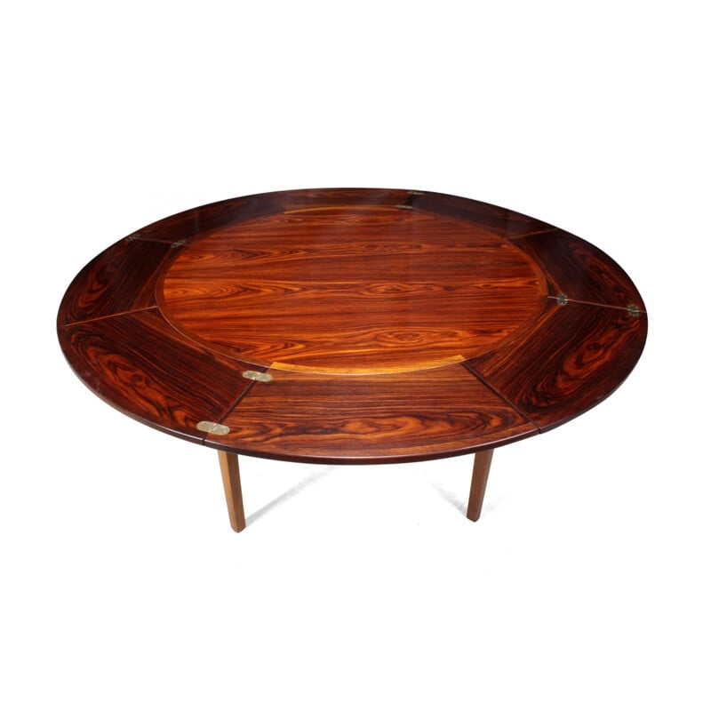 Rosewood Flip Flap Lotus Table by Dyrlund - 1970s