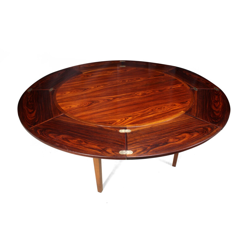 Rosewood Flip Flap Lotus Table by Dyrlund - 1970s