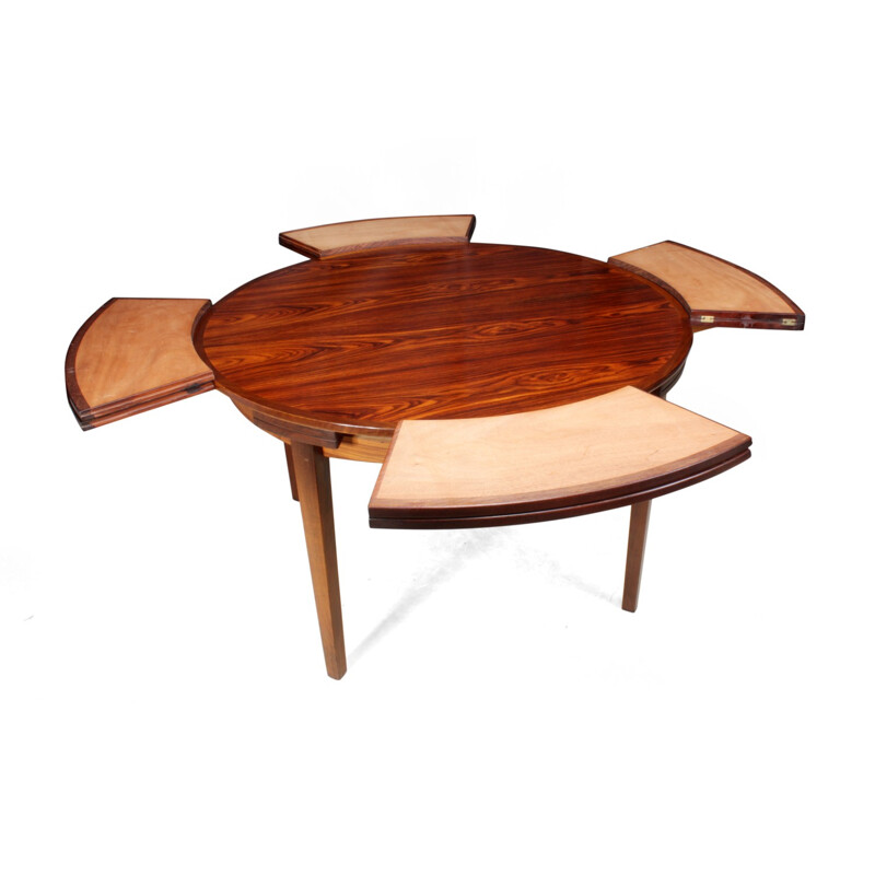 Rosewood Flip Flap Lotus Table by Dyrlund - 1970s