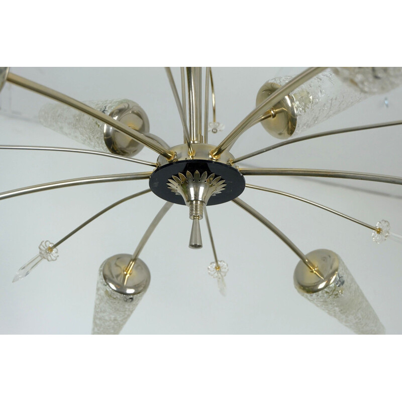 Vintage french 9-arms chandelier - 1950s 