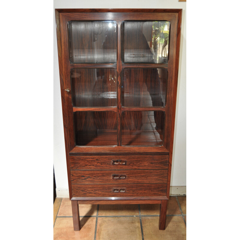 Vintage french rosewood showcase - 1970s