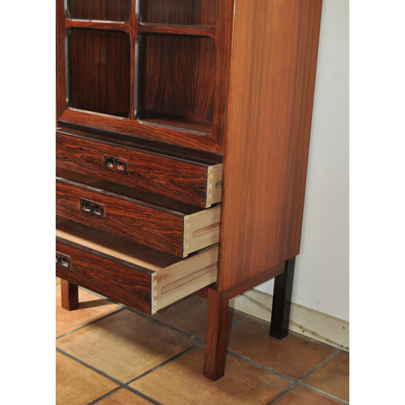 Vintage french rosewood showcase - 1970s