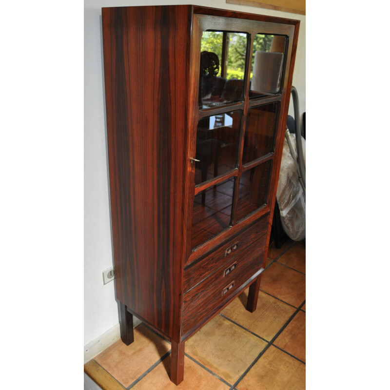 Vintage french rosewood showcase - 1970s