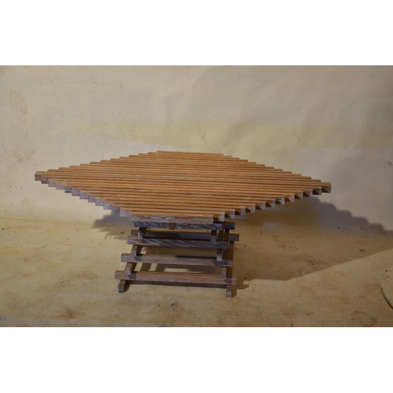 Vintage oakwood coffee table, 1980