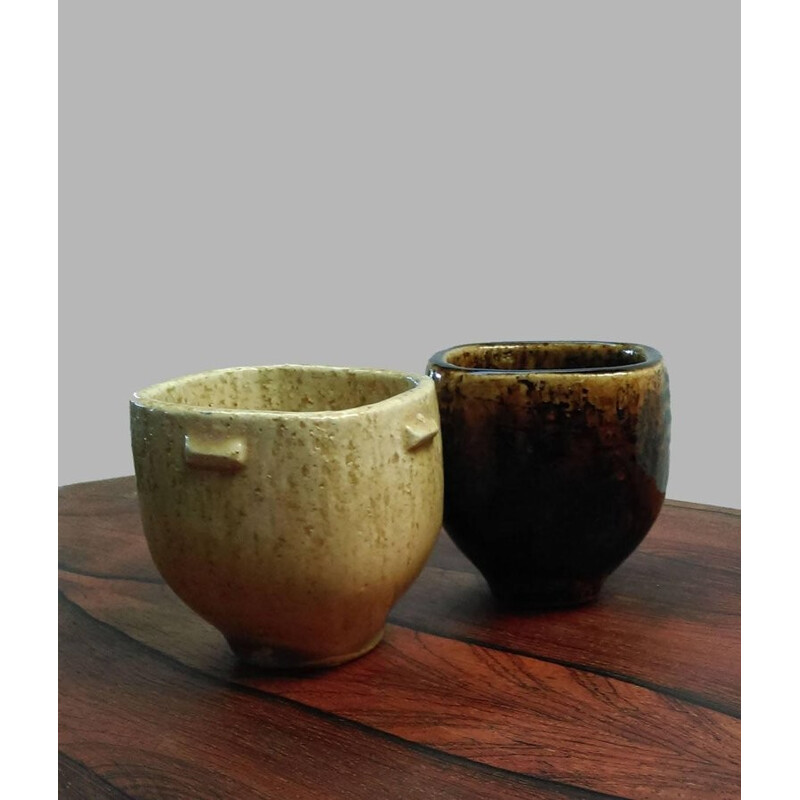 Vintage pair of miniature Stoneware Bowls by Palshus for Per Linnemann-Schmidt - 1970s