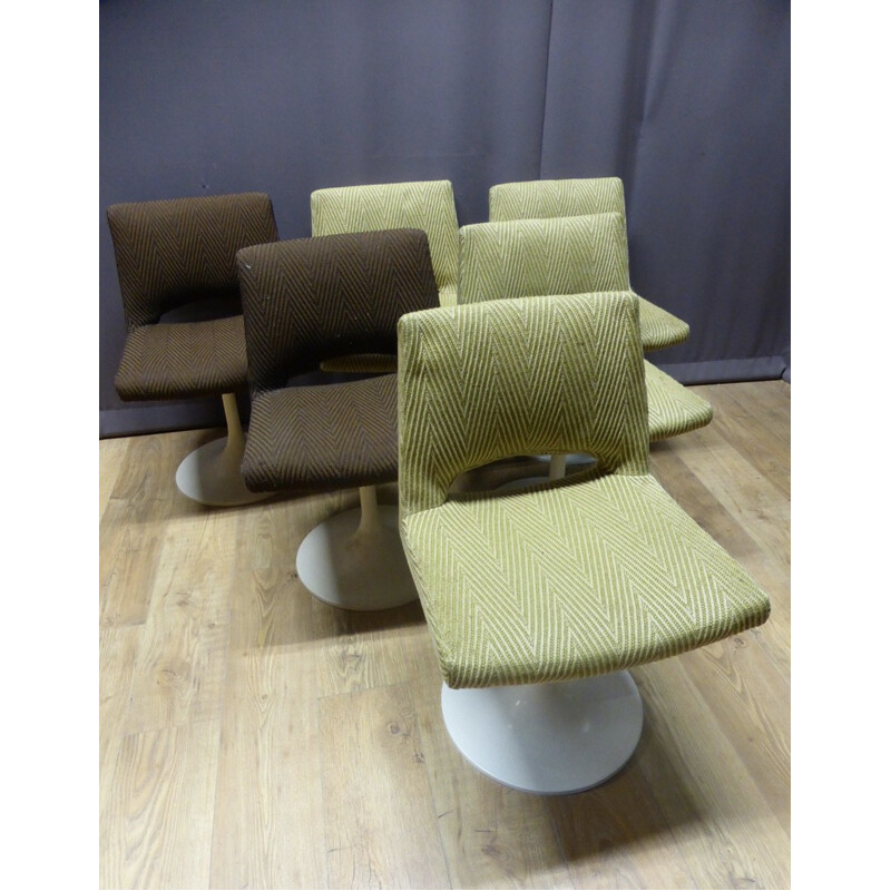 Set of 6 tulip leg chairs - 1970s