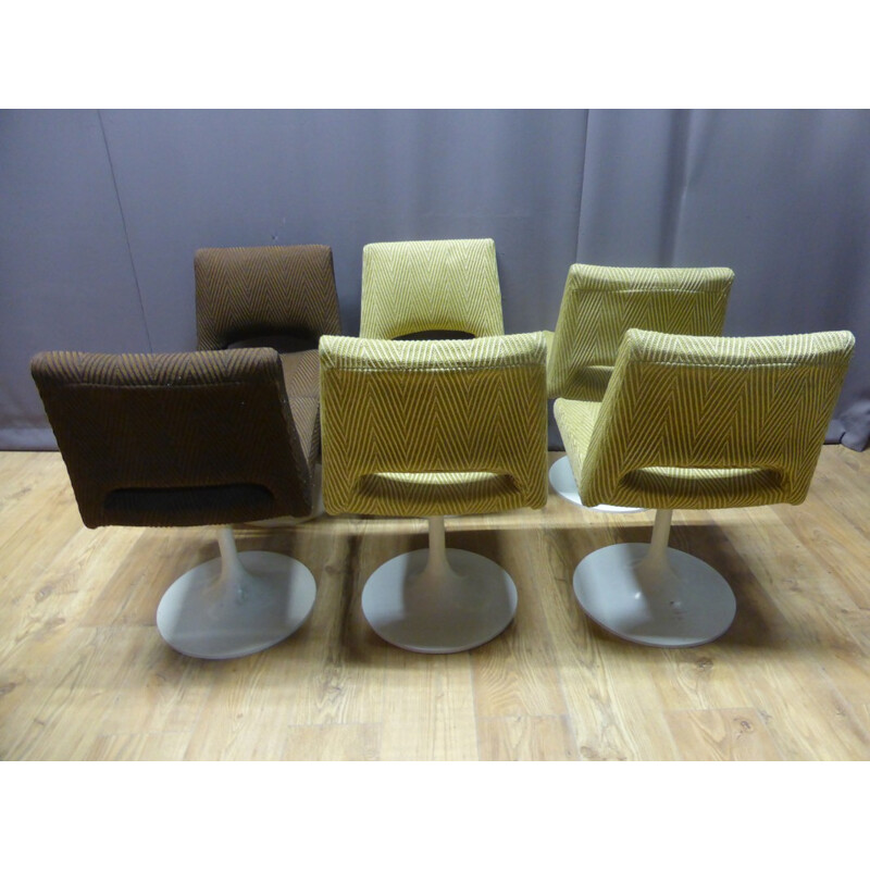 Set of 6 tulip leg chairs - 1970s