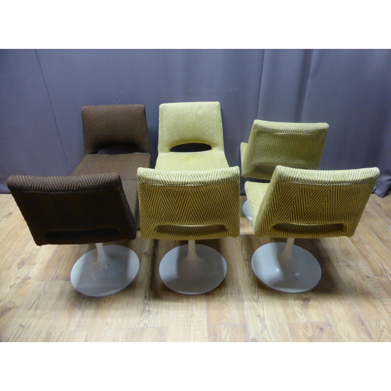 Set of 6 tulip leg chairs - 1970s