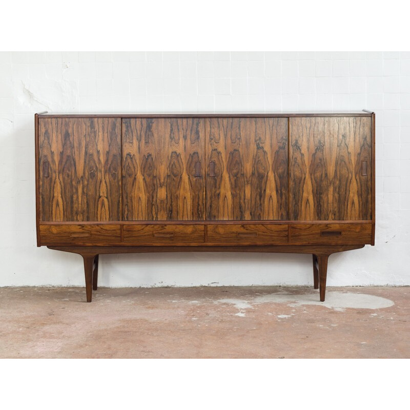 Danish highboard in Rio rosewood - 1960s