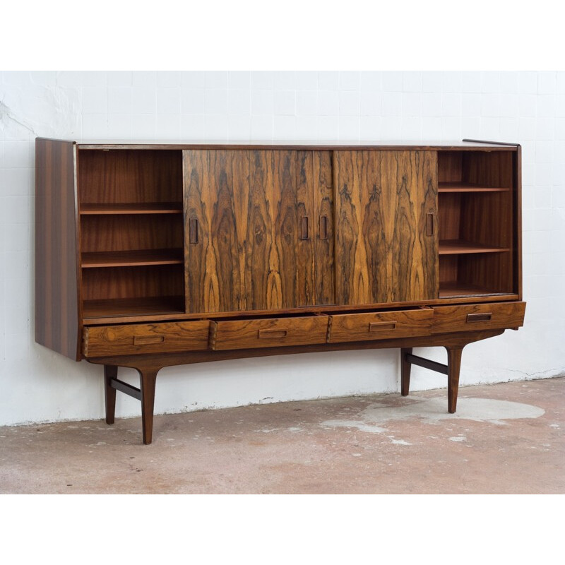 Danish highboard in Rio rosewood - 1960s