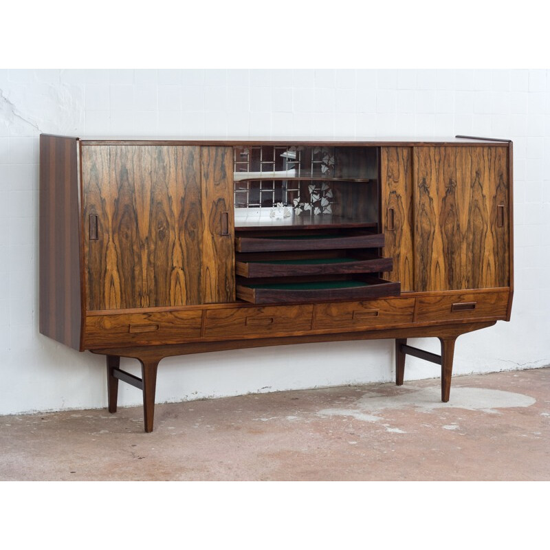 Danish highboard in Rio rosewood - 1960s